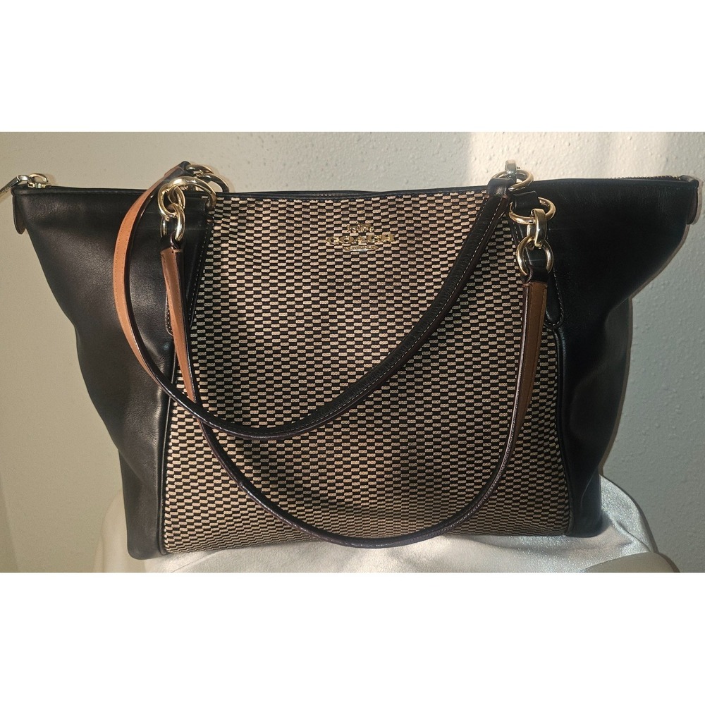 COACH  ‎ Exploded Ava Tote Bag Black and Beige F57246